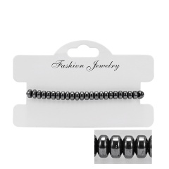 Hand-woven Black Gallstone Adjustable Bracelet Flat bead
