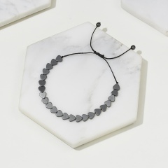 Hand-woven Black Gallstone Adjustable Bracelet Love