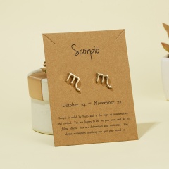 Symbol version of twelve zodiac paper card earrings Scorpio