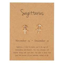 Symbol version of twelve zodiac paper card earrings Sagittarius