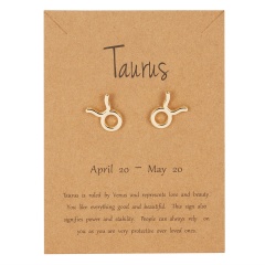 Symbol version of twelve zodiac paper card earrings Taurus
