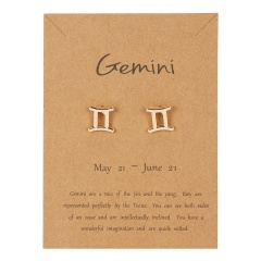 Symbol version of twelve zodiac paper card earrings Gemini