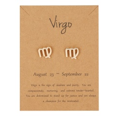 Symbol version of twelve zodiac paper card earrings Virgo