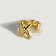 Initial Letter Open Knuckle Rings Alphabet A to Z Women Adjustable Gift X