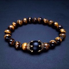 Tiger Eye Gemstone Beads Elastic Bracelet 19CM Gemstone