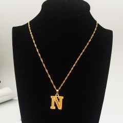 English letter pendant necklace N