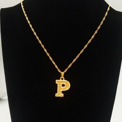 English letter pendant necklace P