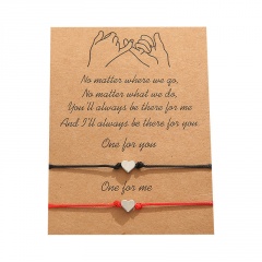 Love 2 knit adjustable lovers paper card bracelet set Love