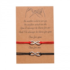 8 characters and 2 pieces of woven adjustable lovers paper card bracelet set Eight