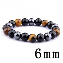 Male tiger eye obsidian hematite elastic bracelet bracelet string 6mm