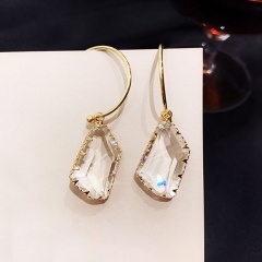 Fashion Butterfly Dangle Chain Stud Earrings Crystal