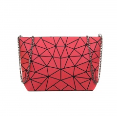 Geometric Ringer Chain Women's Bag Shoulder Bag Crossbody Bag 28*18*7.5cm The red triangle