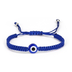 Black and Blue Evil Eye Braide Adjustable Bracelets Blue-Eye