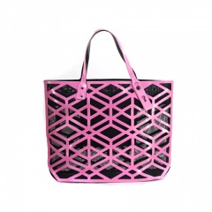 Geometric Diamond Lattice Hollow Jelly Color Shoulder Bag Pink