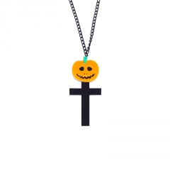 Pumpkin Cross Earrings Halloween Jewelry Necklace