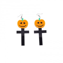 Pumpkin Cross Earrings Halloween Jewelry Earring