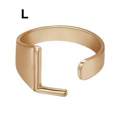 Rose Gold Meatal 26 Alphabet Opening Adjustable Rings L