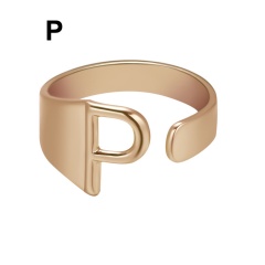 Rose Gold Meatal 26 Alphabet Opening Adjustable Rings P