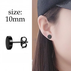 1PC Black Stainless Steel Men's Simple Earrings 1PC #2
