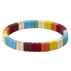 Fashion Alloy Multicolor Beads Elastic Bracelet Bangle Jewelry Multicolor