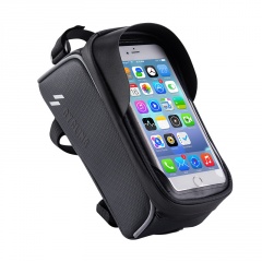 Bike Water-Repellent Touch Screen Upper Tube Beam Bag Mobile Phone Bag Riding Equipment Accessories Black