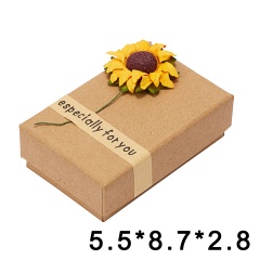 Sunflower Decoration Kraft Paper Jewelry Gift Box 5.5*8.7*2.8cm