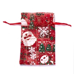 1pc Random Christmas Pattern Apple Biscuit Candy Gauze Bag 1 pc