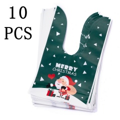 10 pcs Christmas Pattern Apple Cookies Candy Plastic Bag Santa Claus