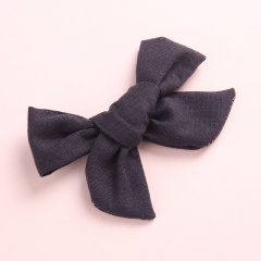 Fashion Pure Color Simple Girl's Bow Hairpin Headwear Wholesale Black