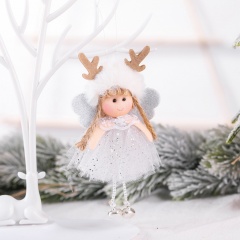 Antlers Sequins Angel Christmas Pendant Christmas Tree Decoration White