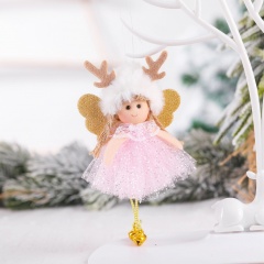 Antlers Sequins Angel Christmas Pendant Christmas Tree Decoration Pink