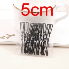 20pcs/Bag Black Simple U-Shaped Hairclip Disc Hairpin Headwear 5cm