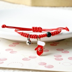 Christmas Jewlery Red Rope Handmade Adjustable Bracelets Gloves