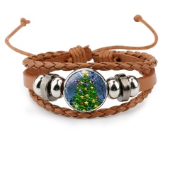 Multilayer Colorful Leather Christmas Bracelets Wholesale Brown