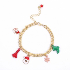 Gold Christmas Tree Pendant Chain Adjustable Bracelet Wholesale Bracelet