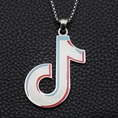 Gold Silver Stainless Steel Musical Pendant Necklace Wholesale White
