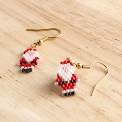 Rice Beads Hand-woven Santa Claus Earrings Santa Claus