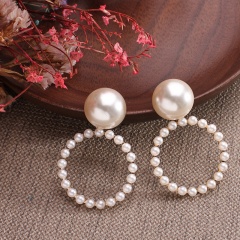 Simple Round Pearl Stud Earrings Wholesale A