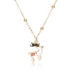 Multilayer Gold Chain Christmas Series Pendant Necklace Wholesale Elk