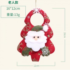 Santa Snowflake Plush Doll Pendant Christmas Ornament Red Santa Claus