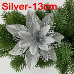 Multi-layer Three-dimensional Simulation Flower Christmas Tree Decoration Silver