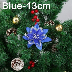 Multi-layer Three-dimensional Simulation Flower Christmas Tree Decoration Blue