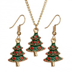 Colorful Gold Christmas Series Pendant Chain Necklace Wholesale Tree