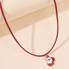Red Rope Christmas Series Pendant Necklace Wholesale Santa Claus