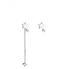 Gold Silver Circle Chain Asymmetry Star Earring Wholesale Asymmetry Star