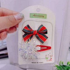 2 Pieces/Set Christmas Series Children's Hairpins Hairclip Wholesale Bow