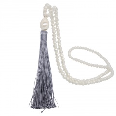 Fashion Long Pearl Tassel Sweater Necklace Jewelry Wholesale Gray