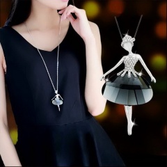 Silver Pearl Sweater Long Necklace Wholesale Girl