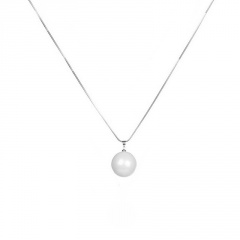 Fashion Silver Gold Pearl Pendant Long Chain Necklace Wholesale Silver
