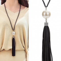Gold Fashion Long Chain Necklace Jewelry Wholesale Pearl